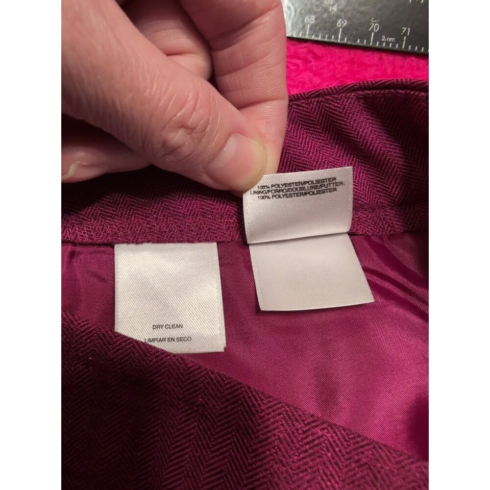 Le Suit Womens Size 10 Dress Pants Magenta Pink Herringbone Lined Career - Picture 5 of 6
